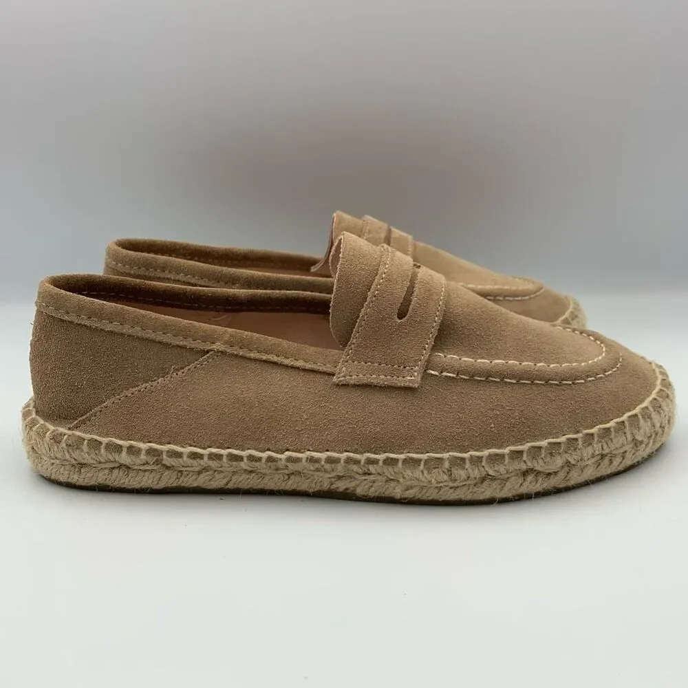 Tan Suede Espadrille Vacation Loafers - Picture 5 of 13